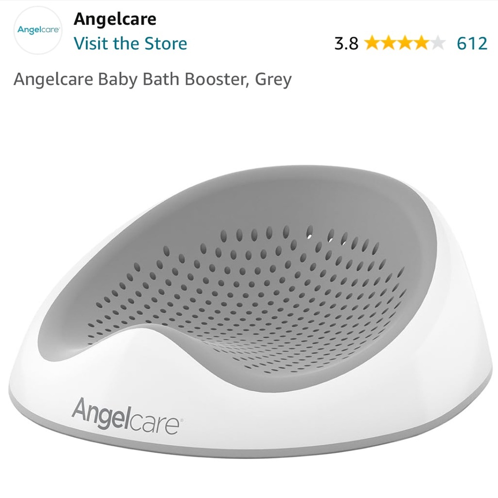 Grey Baby Bath Booster - Supportive Non-Slip Infant Bath Seat